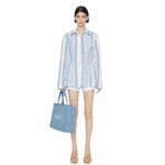 vGIVENCHY SHIRT IN COTTON AND LINEN WITH 4G STRIPES