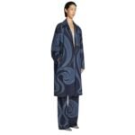 DRIES VAN NOTEN EMBROIDERED COAT INDIGO