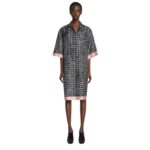 DRIES VAN NOTEN SILK SHIRT DRESS DESSIN A