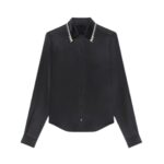 GIVENCHY SHIRT IN SATIN SILK WITH EMBROIDERED PEARLS