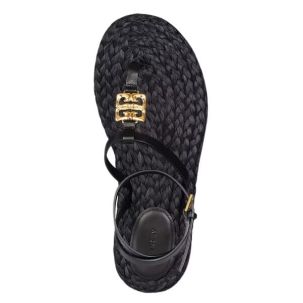 GIVENCHY 4G LIQUID SANDALS IN RAFFIA