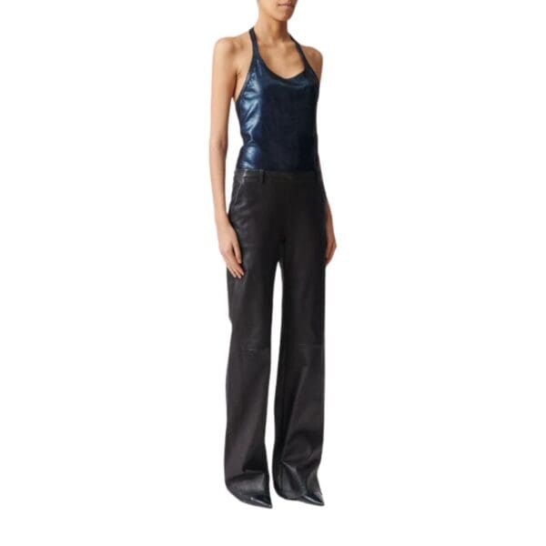 STOULS OSWALD WIDE FLARED LEATHER PANTS