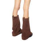 THE ATTICO ''ROBIN'' CHOCOLATE COMBAT BOOT