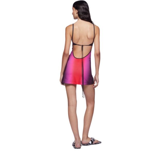 THE ATTICO RED, BLACK AND FUCHSIA MINI DRESS