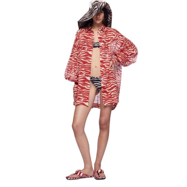 THE ATTICO RED AND MILK SHIRT