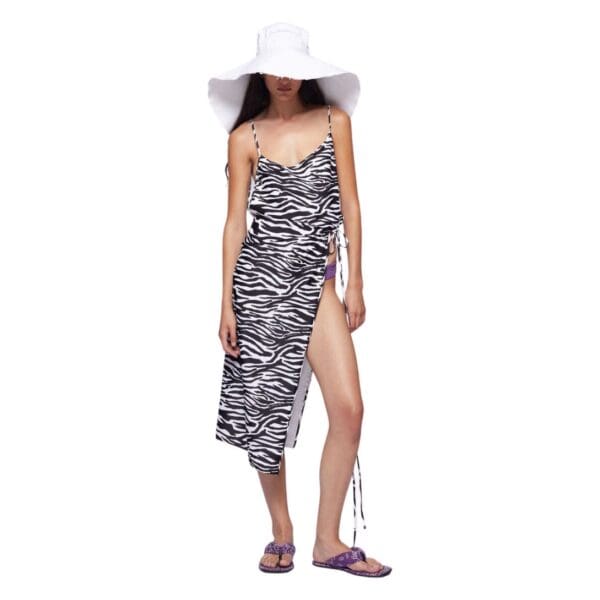 THE ATTICO WHITE AND BLACK MIDI DRESS