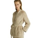 YVES SALOMON MERINO KNIT AND MINK CARDIGAN