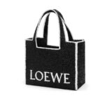 LOEWE FONT TOTE LARGE BAG IN RAFFIA