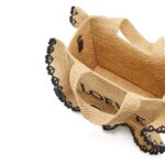 LOEWE FONT TOTE SMALL BAG IN RAFFIA
