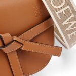 LOEWE GATE DUAL MINI BAG IN SOFT CALFSKIN AND JACQUARD