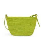 LOEWE MINI SLIT CLUTCH BAG IN RAFFIA AND CALFSKIN