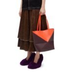LOEWE PUZZLE FOLD TOTE BAG IN SHINY CALFSKIN