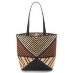 LOEWE PUZZLE FOLD TOTE BAG IN RAFFIA