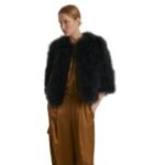 YVES SALOMON CROPPED FEATHER JACKET