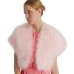 YVES SALOMON CROPPED FEATHER BOLERO