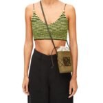 LOEWE SQUARE POCKET ANAGRAM AJOURE IN IRACE PALM AND CLASSIC CALFSKIN
