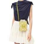 LOEWE SQUARE POCKET ANAGRAM CHECKS IN IRACA PALM AND CLASSIC CALFSKIN