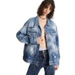 DSQUARED2 MEDIUM ICE SPOTS WASH OVER JEANS JACKET