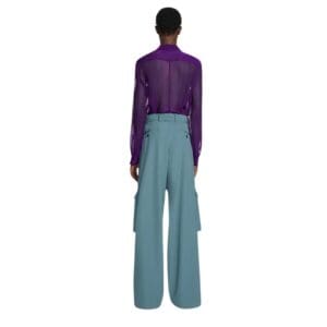 DRIES VAN NOTEN WIDE BELTED PANTS