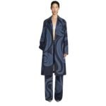 DRIES VAN NOTEN EMBROIDERED COAT INDIGO