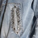 DSQUARED2 LIGHT SUPER SOFT WASH DENIM DIAMONDS HOODIE JACKET