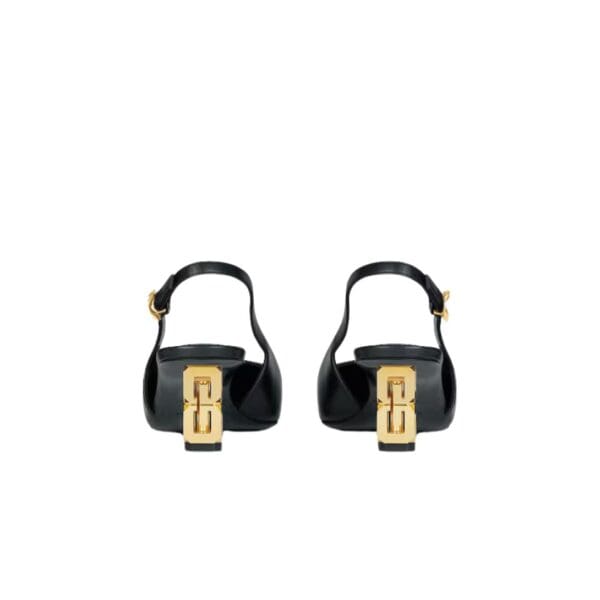 GIVENCHY G CUBE SLINGBLACK PUMPS IN LEATHER