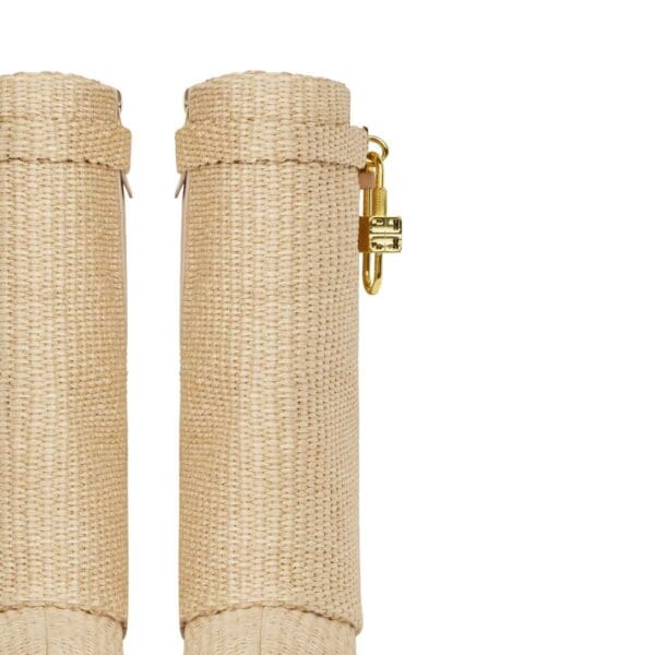 GIVENCHY SHARK LOCK ANKLE BOOTS IN RAFFIA