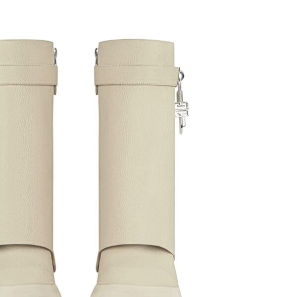 GIVENCHY SHARK LOCK BIKER ANKLE BOOTS IN GRAINED LEATHER