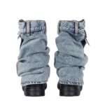 GIVENCHY SHARK LOCK BIKER ANKLE BOOTS IN JEANS