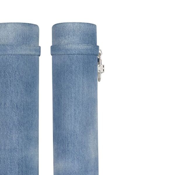 GIVENCHY SHARK LOCK BOOTS IN WASHED DENIM