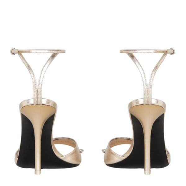 GIVENCHY STITCH SANDALS IN LAMINATED LEATHER WITH CRYSTALS