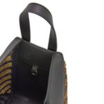 LOEWE HAMMOCK COMPACT BAG IN RAFFIA AND CALFSKIN