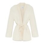 YVES SALOMON MERINO KNIT AND MINK CARDIGAN