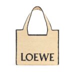 LOEWE FONT TOTE LARGE BAG IN RAFFIA