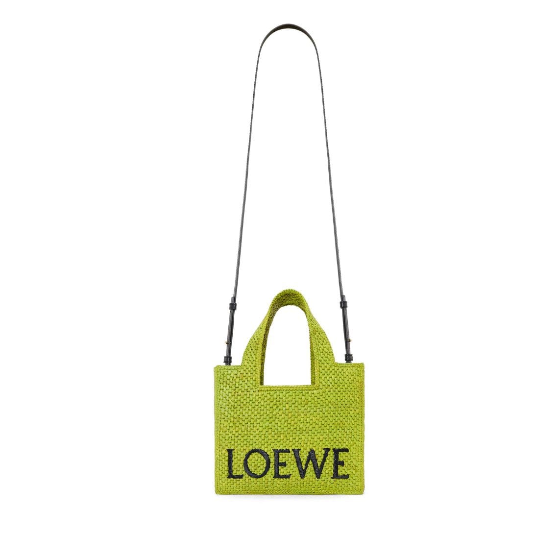 LOEWE FONT TOTE SMALL BAG IN RAFFIA