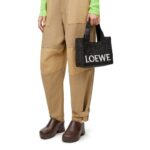 LOEWE FONT TOTE SMALL BAG IN RAFFIA