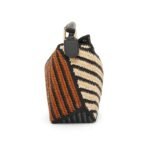LOEWE SMALL PUZZLE EDGE BAG IN RAFFIA AND CALFSKIN