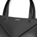 LOEWE PUZZLE FOLD TOTE MINI BAG IN SHINY CALFSKIN
