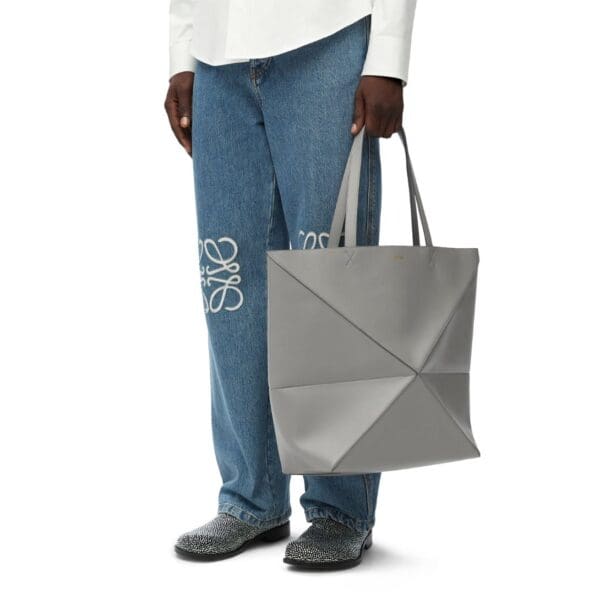 LOEWE PUZZLE FOLD TOTE XL BAG IN SHINY CALFSKIN