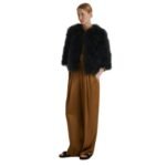 YVES SALOMON CROPPED FEATHER JACKET