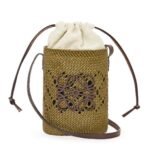 LOEWE SQUARE POCKET ANAGRAM AJOURE IN IRACE PALM AND CLASSIC CALFSKIN