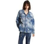 DSQUARED2 MEDIUM ICE SPOTS WASH OVER JEANS JACKET