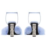 GIVENCHY G CUBE SANDALS IN LEATHER WITH FEATHERS