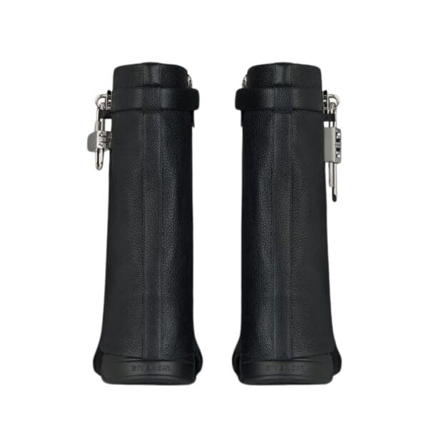 GIVENCHY SHARK LOCK BIKER ANKLE BOOTS IN GRAINED LEATHER
