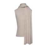 MAGDA BUTRYM SLEEVELESS HIGH NECK KNIT TOP IN BEIGE