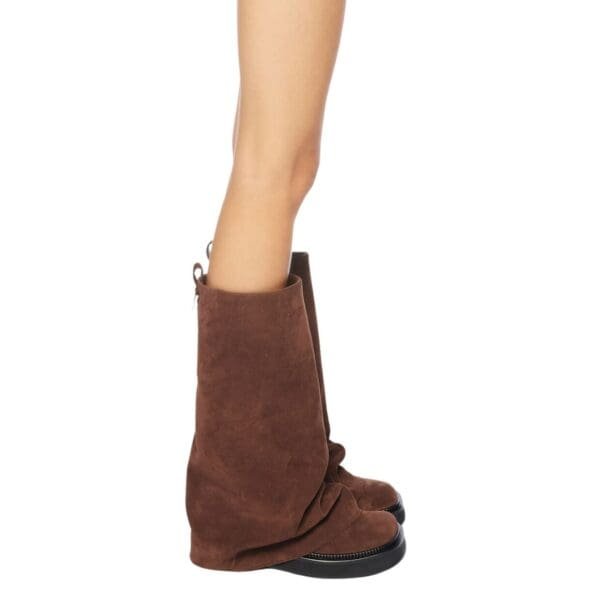 THE ATTICO ''ROBIN'' CHOCOLATE COMBAT BOOT