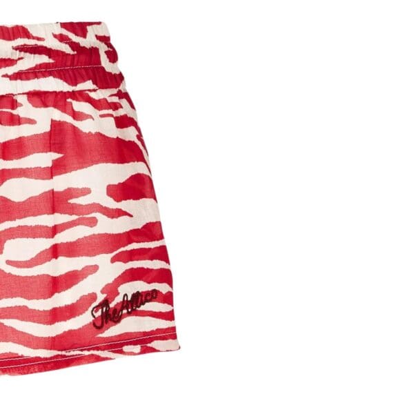 THE ATTICO RED AND MILK SHORT PANTS