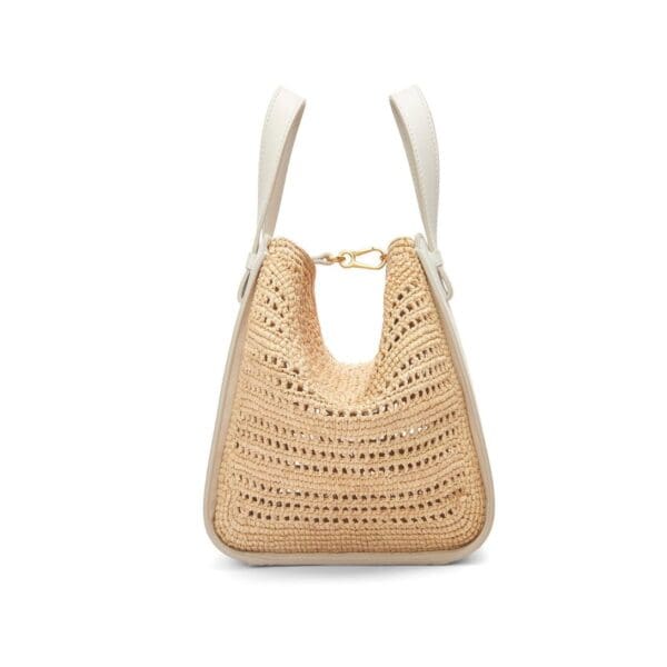 LOEWE HAMMOCK COMPACT BAG IN RAFFIA AND CALFSKIN