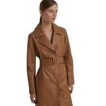 YVES SALOMON LONG LEATHER TRENCH COAT