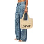 LOEWE FONT TOTE MEDIUM BAG IN RAFFIA